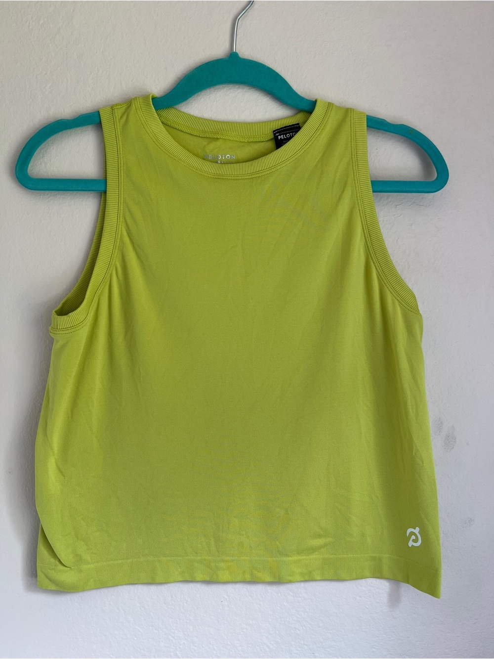 Peloton Lime Green Sleeveless Performance Tank Top Nylon Workout